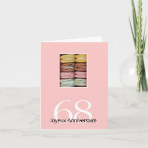 68. Französisch Geburtstag Macaron-Joyeux Annivers Karte