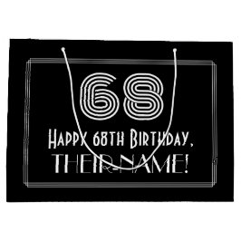68. Geburtstag — Art Deco Inspiriert Look "68" & N Große Geschenktüte