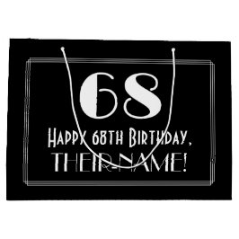 68. Geburtstag: Art Deco Inspiriert Stil "68", Nam Große Geschenktüte