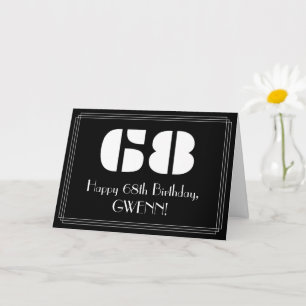 68. Geburtstag: Art Deco inspiriertes Aussehen "68 Karte