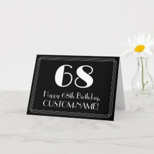 68. Geburtstag ~ Art Deco inspiriertes Aussehen "6 Karte