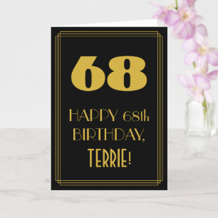 68. Geburtstag – Art Deco inspiriertes Aussehen "6 Karte