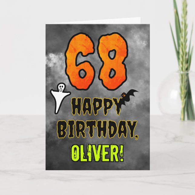 68. Geburtstag: Eerie Halloween Thema + Individuel Karte (Vorderseite)