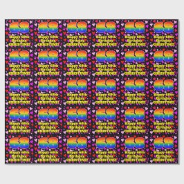 68. Geburtstag: Loving Hearts Pattern, Regenbogen Geschenkpapier