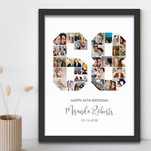68. Geburtstag Nr. 68 Custom Foto Collage Poster