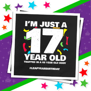 68. Geburtstag Party gefangen Leap Year Day 29. Fe Serviette