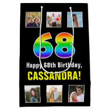 68. Geburtstag: Regenbogen "68", benutzerdefiniert