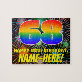 68. Geburtstag: Spaß, bunte feierliche Feuerwerke Puzzle