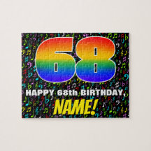68. Geburtstag — Spaß, farbenfrohe Musiksymbole & 