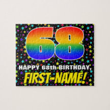 68. Geburtstag — Spaß, farbenfrohe Sternenweltenmu