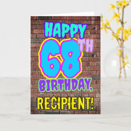 68. Geburtstag - Spaß, Urban Graffiti Inspiriert L Karte