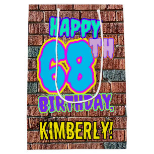 68. Geburtstag: Spaß, Urban Graffiti Inspiriert Lo Mittlere Geschenktüte