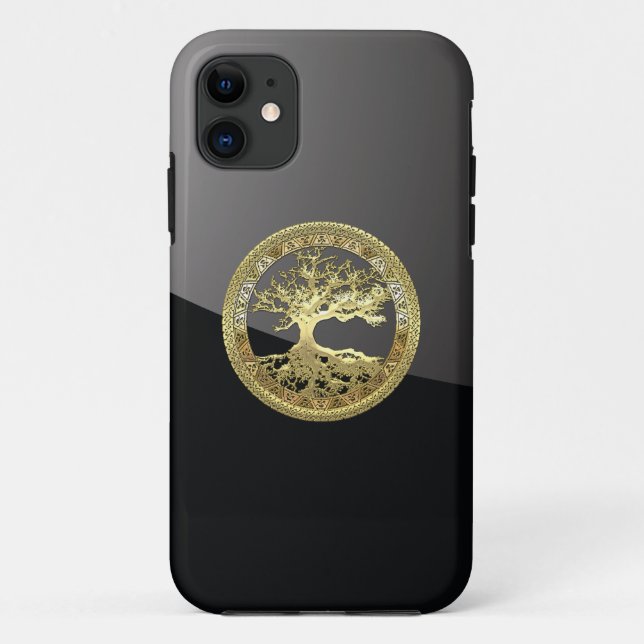 [68] Goldener keltischer Baum des Lebens Case-Mate iPhone Hülle (Rückseite)