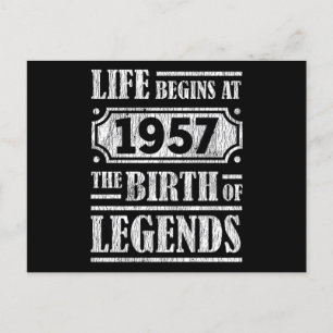 68 Jahre alt 1957 Geburt der Legende 68. Geburtsta Postkarte