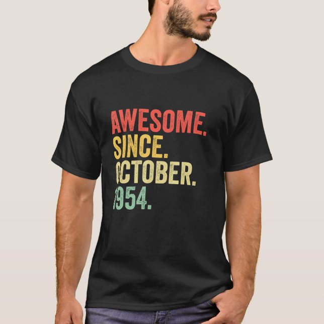 68 Jahre alt Phantastisch seit Oktober 1954 68. Ge T-Shirt (Vorderseite)