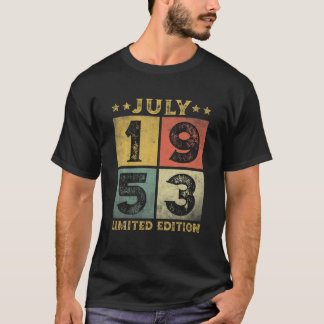 68 Jahre alt Vintag Juli 1953 Limited Edition 68T T-Shirt