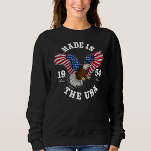 68 Jahre alter Patriotischer Adler USA Flagge 1954 Sweatshirt