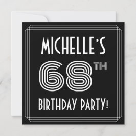 68th Birthday Party: Art Deco Style w/ Custom Name Einladung