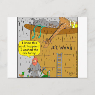 692 Noah washs Arche Cartoon Postkarte