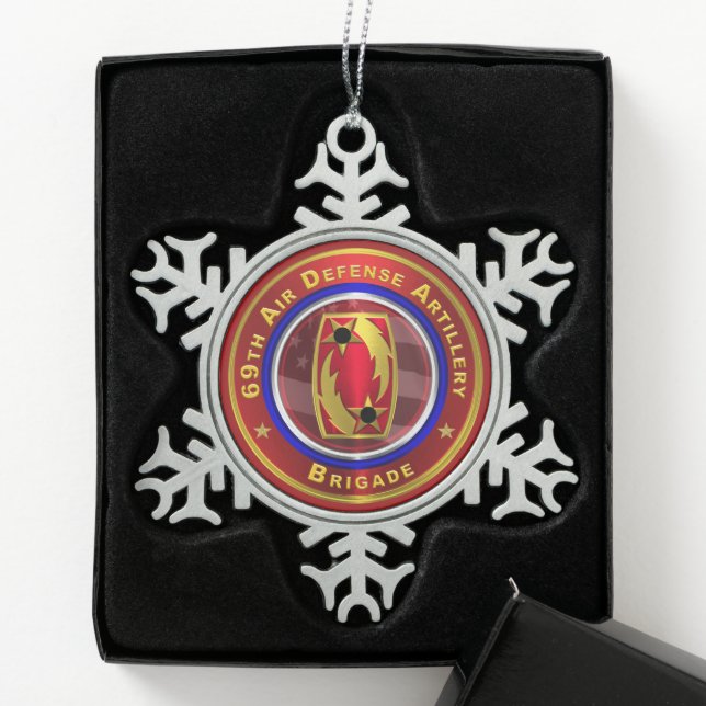 69. Brigade der Luftwaffenartillerie Schneeflocken Zinn-Ornament (Box)