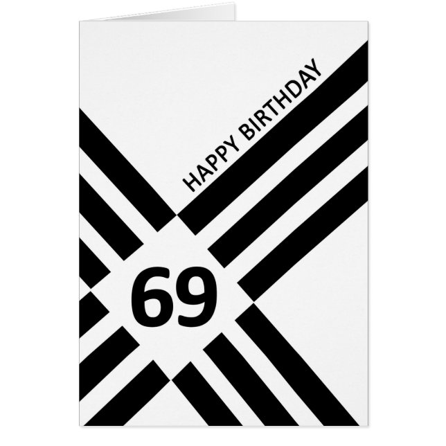 69. Diagonal Black Line Design Geburtstag (Vorne)