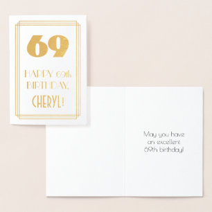 69. Geburtstag: Art Deco Inspiriert Look "69" & Na Folienkarte