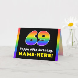 69. Geburtstag: Farbiger Regenbogen # 69, Individu Karte