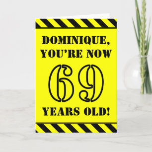 69. Geburtstag: Fun Stencil Style Text, Individuel Karte