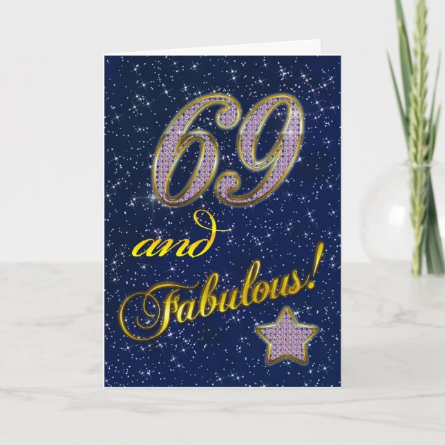69. Geburtstag für jemanden Fabulous Karte (Vorderseite)