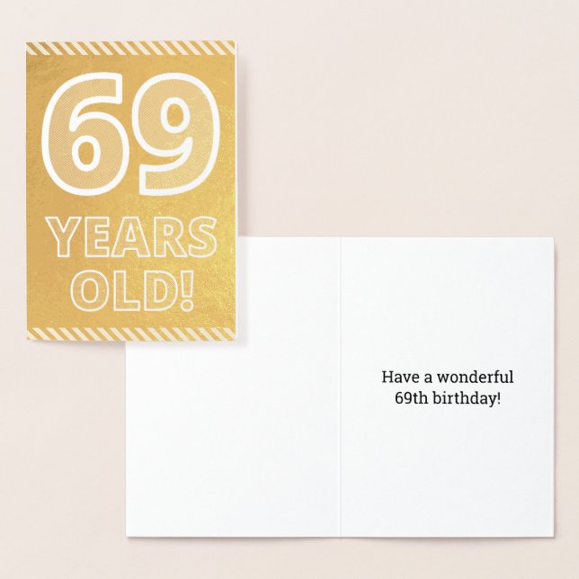 69. Geburtstag: kühl "69 JAHRE ALT!" Gold Foil Car Folienkarte (Anzeige)