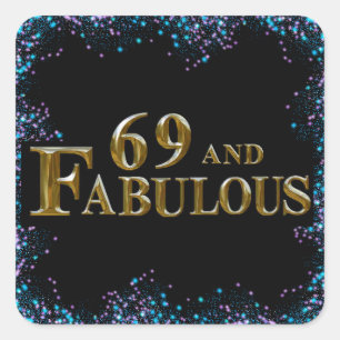 69. Geburtstag Quadratischer Aufkleber