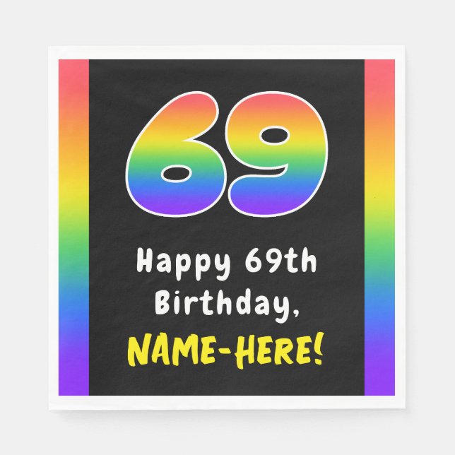 69. Geburtstag: Rainbow Spectrum # 69, Individuell Serviette (Vorderseite)
