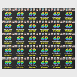 69. Geburtstag: Regenbogen "69"; benutzerdefiniert Geschenkpapier