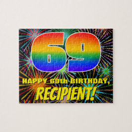 69. Geburtstag: Spaß, bunte feierliche Feuerwerke Puzzle