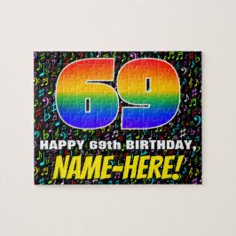 69. Geburtstag — Spaß, farbenfrohe Musiksymbole & Puzzle