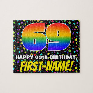 69. Geburtstag — Spaß, farbenfrohe Sternenweltenmu Puzzle