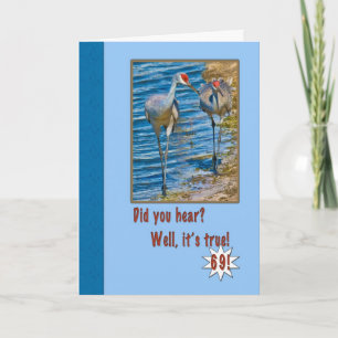 69. Geburtstagskarte mit Sandhill Cranes Karte
