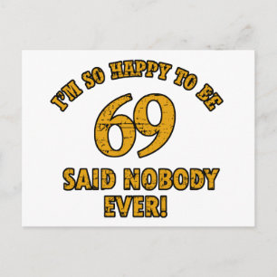 69 Jahre Alte Geburtstagsdesigns Postkarte