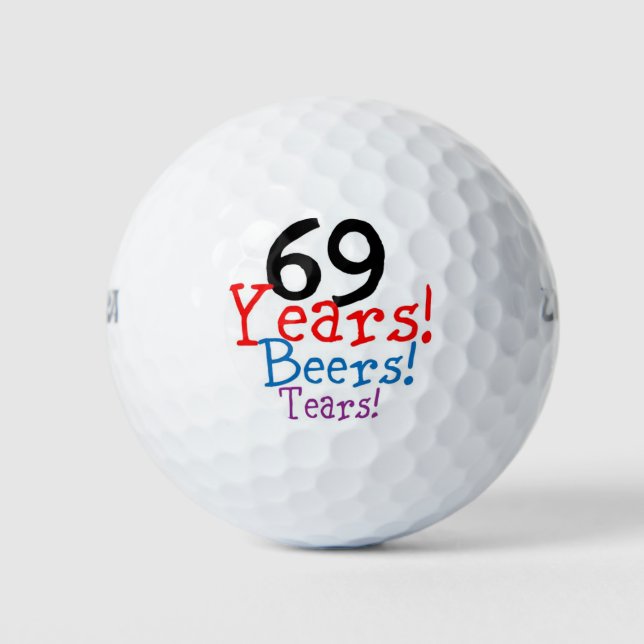 69 Jahre Biere Tränen Golfball (Vorderseite)