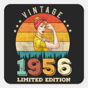 69-jähriger Tag 1956 Vintag 69. Geburtstagsfrauen Quadratischer Aufkleber