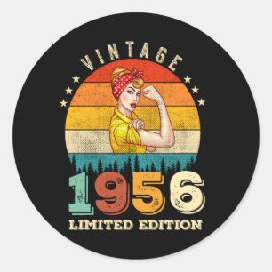 69-jähriger Tag 1956 Vintag 69. Geburtstagsfrauen Runder Aufkleber