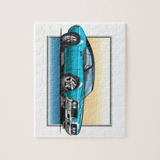 69 Macheten-aquamarines Blau Puzzle (Vertikal)