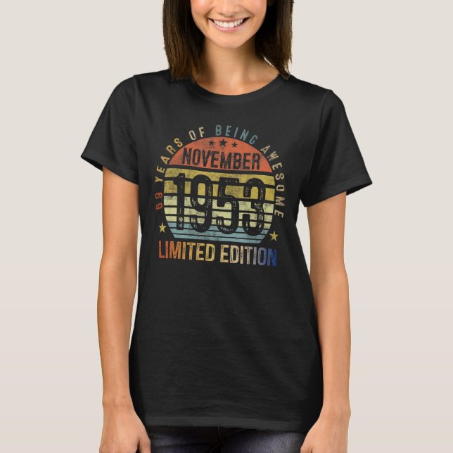 69. November Vintag 1953 69. Geburtstag T-Shirt (Vorderseite)