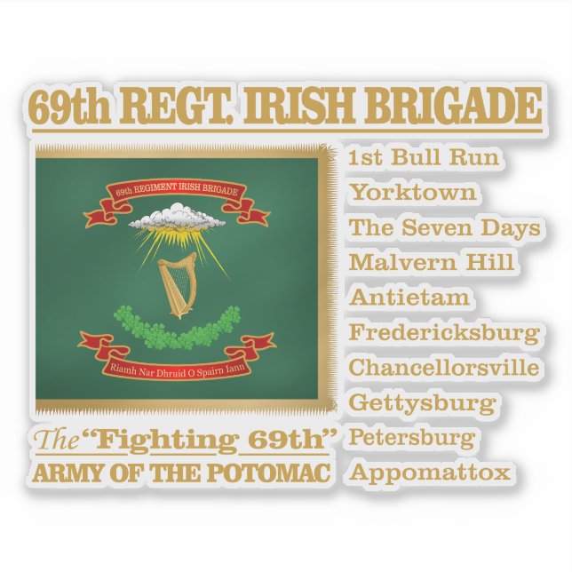 69. Regiment, Irish Brigade (BH) Aufkleber (Vorderseite)