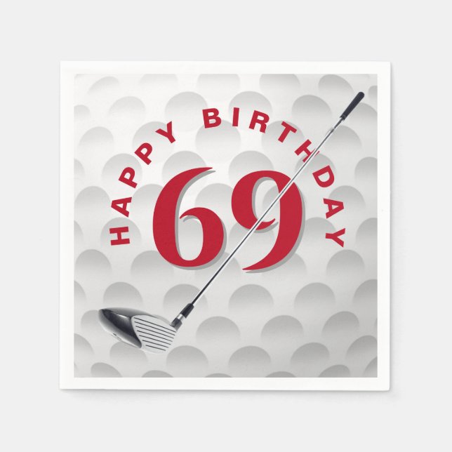 69th Birthday Golf Ball and Club Serviette (Vorderseite)