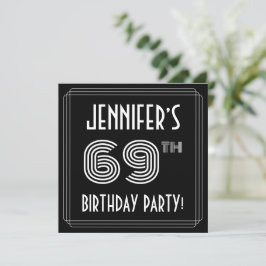 69th Birthday Party: Art Deco Style w/ Custom Name Einladung