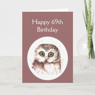 69th Birthday Who Loves You, Cute Owl Humour Karte