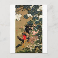 6. 紫 陽 花 双 図, 若 Hydrangea und Rooster, Jakuchū