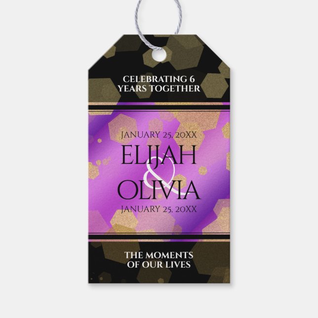 6. 33. 47. 48. Geburtstag von Amethyst Geschenkanhänger (Vorderseite)