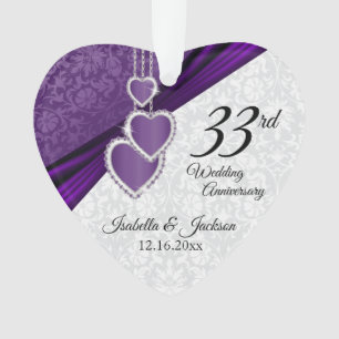 6. / 33. / 47. Amethyst-Hochzeitsjubiläum Ornament